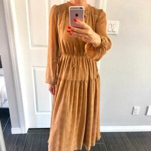 Mink Pink Midi,long sleeve, boho dress size small