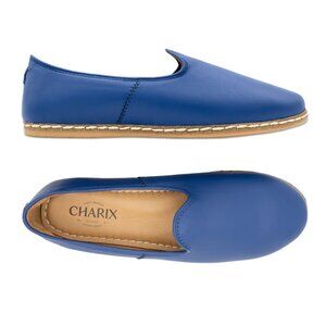 Charix Cobalt blue Slip On Flat Leather Shoes Women’s Euro 37.5 comfort classic