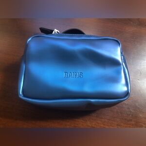 NWT Rains Micro Box Bag Belt Bag in Laser Iridescent Blue