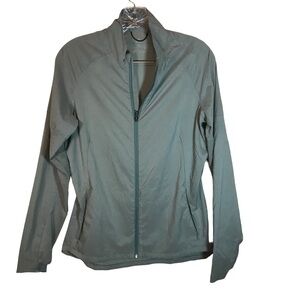 Adidas women’s lightweight running jacket full sip size M green