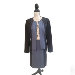 Carlisle Designer Luxury Business Casual Corpwear Skirt Suit Size 14