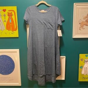 Lularoe Blue Jersey Short Sleeve Midi Dress - Size Small