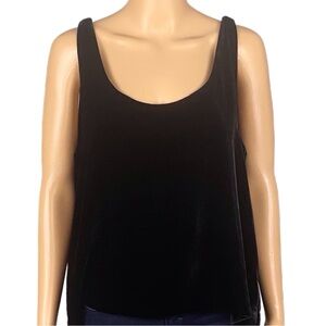 J.CREW black velvet, high/low elegant tank top with keyhole back. Large. EUC