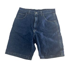 Vintage Y2K Wrangler Denim Shorts Men 34 Blue Carpenter Baggy Loose 67U1WDI Jort