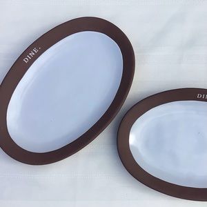 Rae Dunn by Magenta retired vintage chocolate dine plate set (2)