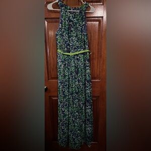 Coldwater Creek Size 10  Floral Print Pleated Neck Sleeveless