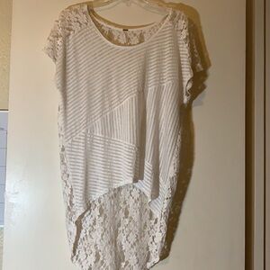 Free People High/Low Lace Top