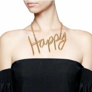 "HAPPY" Necklace - Gold-tone