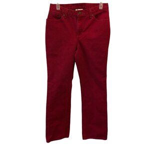 Jeanology Womens Size 6 Red Cotton Pockets Straight Leg Jeans Casual Pants