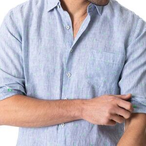 RODD & GUNN Sports Fit Linen Winchmore Long Sleeve Button Down Dress Shirt Mens