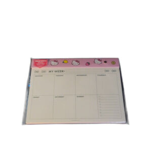 Hello Kitty Weekly Desk Pad and Planner 60 Perforated Sheets To-Do List Dateless