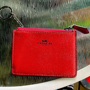 Never used Authentic Coach metallic red cardholder