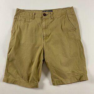 American Eagle Outfitters Longboard Shorts Men's Size 32 Khaki Cotton Flat Front