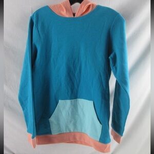 Crown & Ivy Ladies Blue Peach Cotton Polyester Sweatshirt Hoodie Large