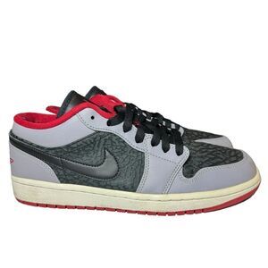 AIR JORDAN 1 LOW: BLACK – GYM RED – CEMENT GREY Size 9