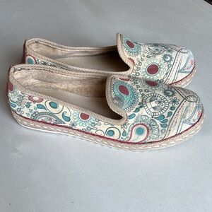 Goby Paisley Loafer Espadrille. Textile. Sz 38