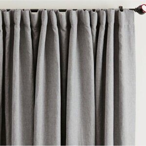 NEW Pottery Barn Belgian Flax Linen Drape "Flagstone" Gray 50"x96" Curtain