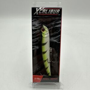 Xcalibur Perch Green 1/4 oz Topwater Pencil Popper Fishing Lure New Discontinued