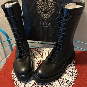 NWT Lita by Ciara boots. Italian leather. Luxury. Zips on side.