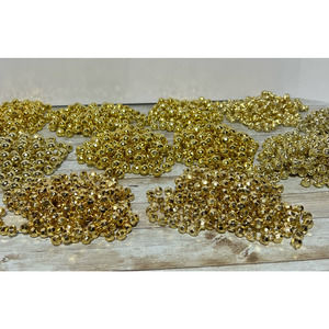 Lot Gold Beads (120) Feet (11) 10 Foot Strands Christmas‎ Marshall Field's Tree