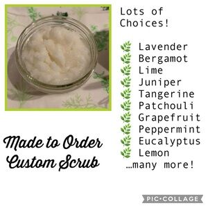 Custom scrub blend, 8 oz. jar exfoliating moisturizing all natural skin care