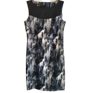 2/4 AB Studio Fit Abstract Print Sleeveless Knee-Length Dress