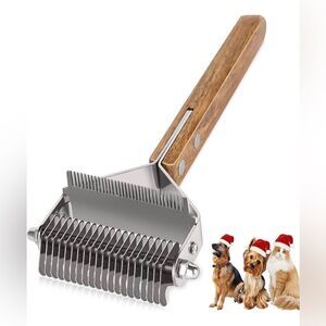 Undercoat Rake for Dogs Cats, 2 in 1 Dematting Comb Brush Grooming Tool
