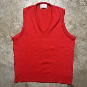 Vintage 70s Sears Kings Road Red Acrylic Sweater Vest