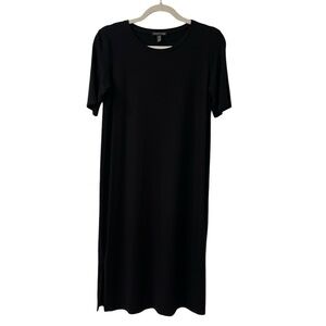 Eileen Fisher Black Shirt Dress Size XS Summer Spring Sporty Casual Minimal LBD