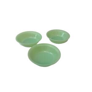 FIRE KING Jadeite Jane Ray, Set of 3 Bowls, Cereal Bowl