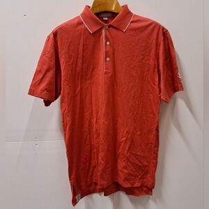 Peter Millar Men's  Polo Shirt Golfing Golf Red Soft Smooth Cotton Size Medium