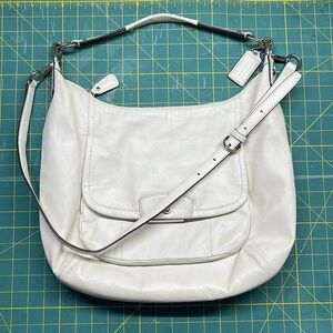 COACH Kristin Hobo Ivory / White Leather Crossbody Bag M1275-F22309