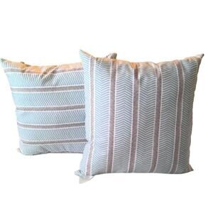 Pacific Coast Home Furnishings Accent Pillows Set Aqua Grey White 16 x16 Square