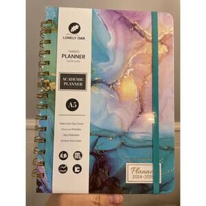 New Sealed Lonely Oak Academic Planner (July 2024 - June 2025), A5, Marble Print