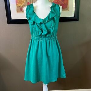 BEBOP Sleeveless Ruffle Front Green Mini Dress Size Small