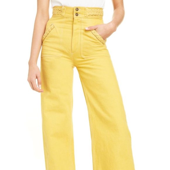 MARC JACOBS Runway Braided High Waist Wide Leg Trouser Jeans sz 4 NWT pants - Picture 1 of 8