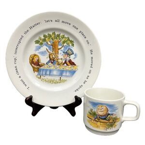 Vintage Johnson Brothers Snowhite Ironstone Plate & Humpty Dumpty Mug