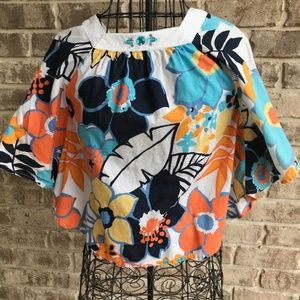 Gymboree Floral Top Batwing Sleeves Embellished