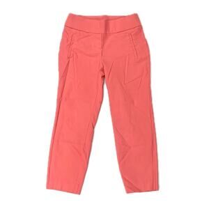 Coral Pink Cropped Ankle Capri Pants