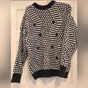 Hand knitted Sweater | Vintage  | Geometric Design | Acrylic | Size M