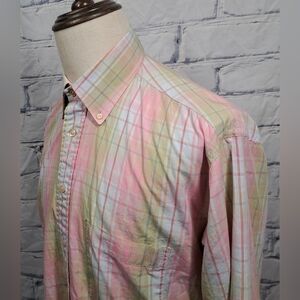 Burberry London Men's Button Down Shirt Check Vintage USA 90s Relaxed Fit Medium