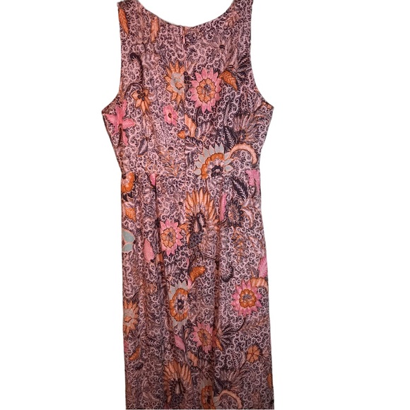 Madewell dress women 4 floral maxi Lace-Up Ruffle hem sleeveless back zipper - Picture 8 of 12