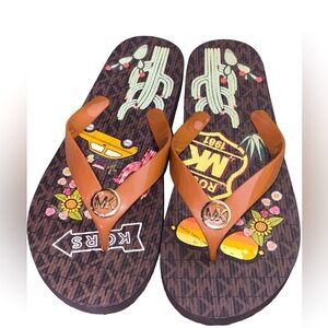 Michael Kors MK Road Trip Collection Flip Flops New without Tags Size 8