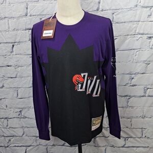 NWT Mitchell & Ness OVO Toronto Raptors NBA Purple Long Sleeve T-Shirt Tee Small