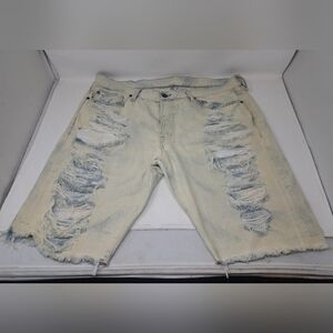 Ralph Lauren  Denim & Supply Denim Shorts Destroy Distress Slim Fit 36 Actual 38