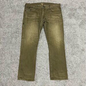 True Religion Jeans Mens 44 Olive Green Ricky Relaxed straight pants