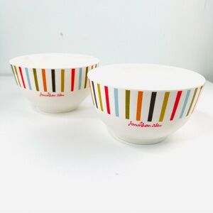 Jonathan Adler Multicolor Stripe Retro Mid Century Modern Melamine Bowl 2PC Set