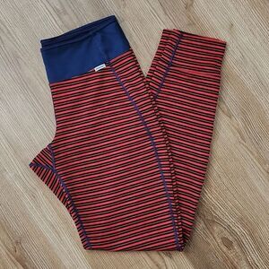 💜Patagonia Red & Blue Striped Capilene Base Layer Pants Small