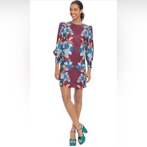 Donna Morgan Floral Long Blouson Sleeve Sheath Dress New with tags