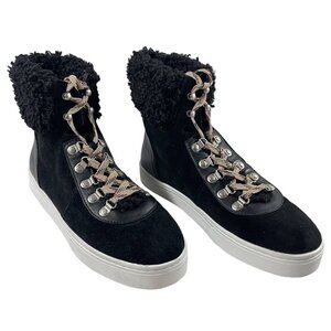 Sam Edelman Luther Shearling Sneaker Women’s Size 10M Black